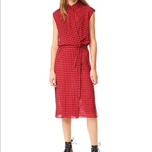 Alexander wang midi plaid wrap dress